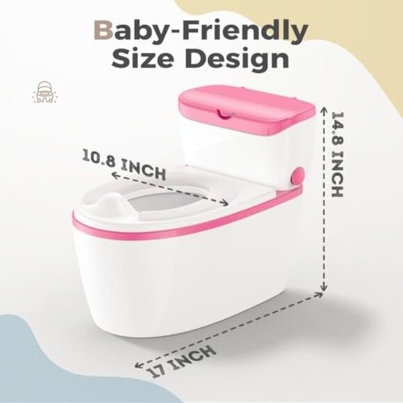 3-in-1 Toddler Potty Training Toilet with Flushing Sound, Wipes Storage & Toilet - Picture 3 of 7